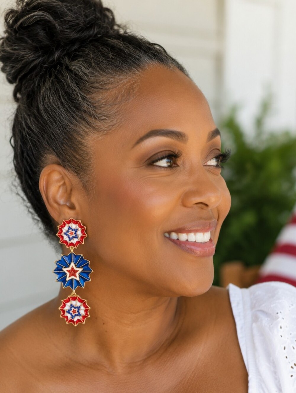 SUGARFIX by BARBLEBAR Patriotic Firework Statement Drop Earrings | Retired